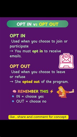 ➡️ Opt in vs Opt out . . . . #englishtips #grammartips #shorts | Study All