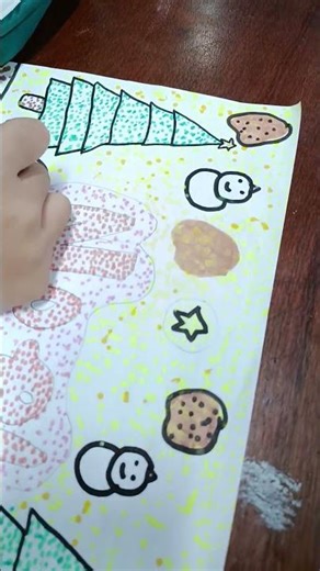 Dot paintings by 4th grade students