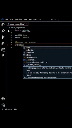 calendar in Python 📆📅 #coding #python