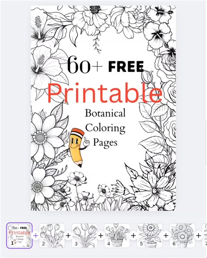 60 Botanical Coloring Pages for Relaxation and Creativity