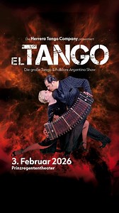 „De corazón a corazón“ („von Herz zu Herz“) – so bezeichnen Argentinier ihren sinnlichen Tango. Eine Kunst der Leidenschaft, die kaum jemand so vollkommen beherrscht wie Roberto Herrera: Der waschechte Argentinier tanzte für die bekanntesten Tango-Shows – sogar am Broadway in New York. Gemeinsam mit fünf Tanzpaaren und einem Tango-Orchester entführt der Tangostar das Publikum im Prinzregententheater auf eine Reise nach Argentinien. 📍 Prinzregententheater 📅 Dienstag, 3. Februar 2026 | 20 Uhr 🎫
