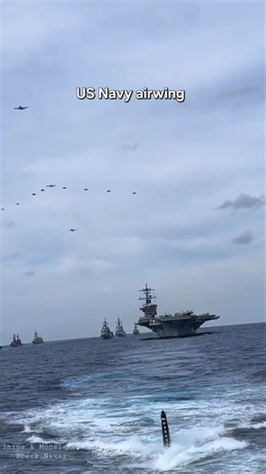 A U.S. Navy carrier air wing possesses immense, sustained power, capable of launching over 100 combat sorties daily to strike hundreds of land targets with precision weapons. Modern Nimitz and Ford-class carriers can maintain 24/7 operations, delivering massive firepower, including F-35C Lightning IIs and F/A-18E/F Super Hornets, for months. #aircraft #navy #usnavy #power #usa | Ships & Models by Erick Navas