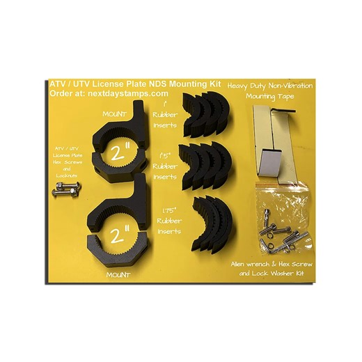 ATV UTV License Plate Mounting Kit | Side by Side Bracket | Fits Horizontal Tube Bars - Etsy UK