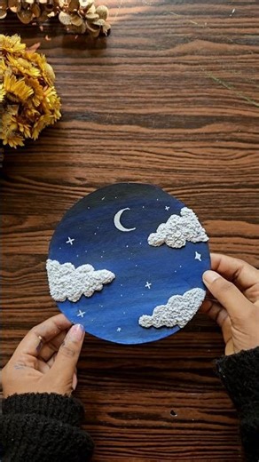 Easy tissue paper art☁️ #short #textureart #tissuepaperart #diy