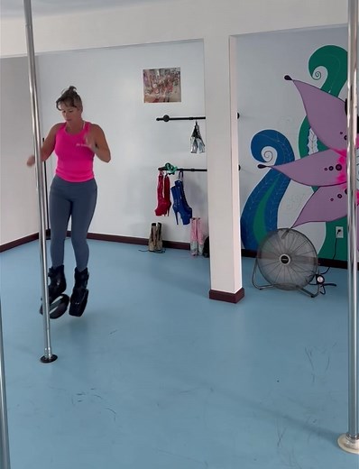 1.6K views | New to your fitness journey or just starting AGAIN?! You don’t have to go zero to 100 when you start. Just signing up & making a commitment to yourself can be hard enough. Here is a grapevine variation with bounce & then modified with out the bounce. If you aren’t ready to bounce it out, don’t. It’s ok ☺️ You’ll get a great work out stepping & just keeping the movement going!! https://groovio.com.au/share/18579 | Pole Strong Fitness & Dance Studio | Facebook