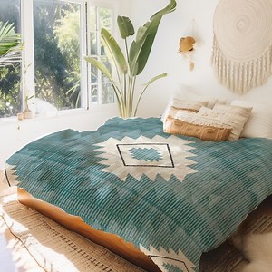 Teal Native American Bedding - Aztec Duvet Cover - Etsy Canada
