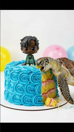 RELAXING ASMR OF A TURTLE EATING A SOFT CAKE #Satisfying #ASMR