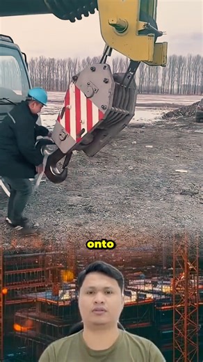 The Easiest Way to Attach a Crane Hook! #CraneOperator #HeavyEquipment #CraneHook #OperatorHack