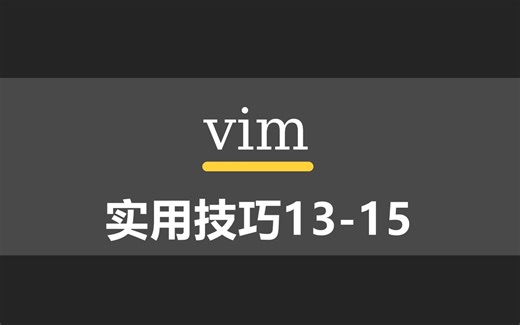 vim实用技巧13-15
