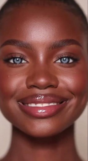 4K beauty close up with full glossy lips pretty women