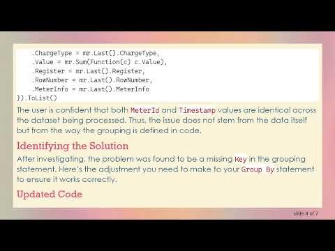 Solving the Issue: Group By Not Working with Two Columns in VB.NET