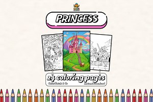 24 Princess Fun Coloring Pages for Kids – Printable PDF With Castles, Tea Parties, Animals & Dresses – Fun Fairy Tale Girls Activity Book - Etsy