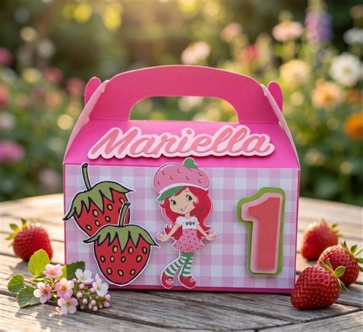 Strawberry Shortcake Party Favor Box Personalized Kids Birthday Favor - Etsy