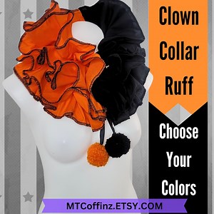 Custom Colors Adult Clown Collar Clowncore Ruffle Adjustable Pompom Customizable Costume Cosplay Halloween Circus Theatrical Unisex - Etsy