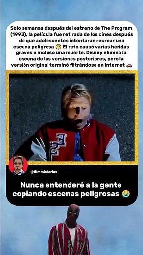 La película fue retirada tras accidentes reales inspirados por una escena | The Program (1993) 🚗