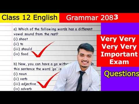 🔴 NEB Important Grammar Questions | Class 12 English Model Questions Grammar Solution for Exam