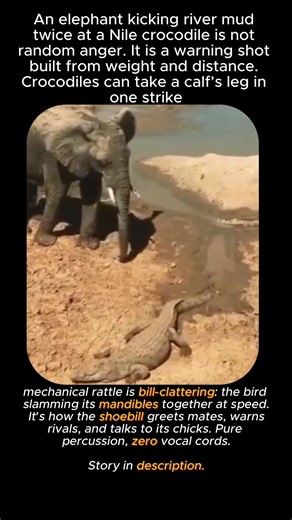 Elephant Uses Dirt Like a Shield #wildlife #elephant #crocodile #africa #animalshorts #animalfacts