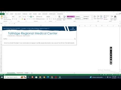 Excel Modules 1-4 SAM Critical Thinking Capstone Project 1c Tallridge Regional Medical Center