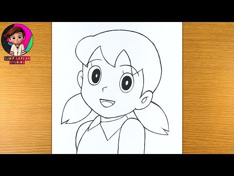 How to Draw Shizuka from Doraemon step by step easy | Drawing | Sketch