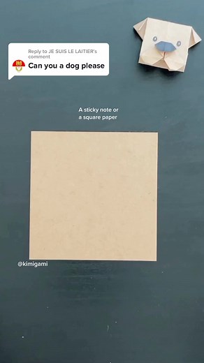 Origami Dog Bookmark Tutorial with Sticky Note