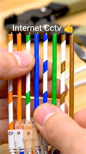 Cat6 Cable Wiring Code (T568B) RJ45 connector (pin 1 to 8) #cctv #internet #viral