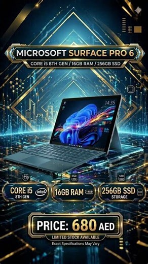Unbeatable Laptop Deal 🔥 Surface Pro 6 Only 680 AED!