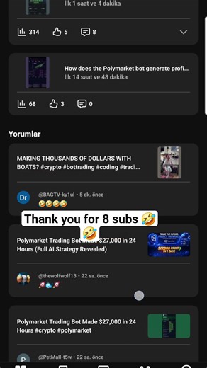 Thank You For 8 subs 🤣 #crypto #bottrading #youtube