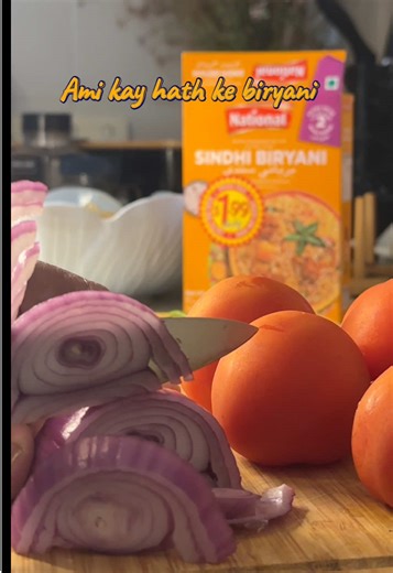 Chaotic dawat-havnt had time to take final shot of biryani but here is the process!! 🍗Simple Chicken Biryani (Easy & Flavorful)🍚 • Cut a lemon and add to chicken • Add ginger-garlic paste and mix well • Add 3 tbsp yogurt National Biryani Masala, mix properly • Marinate the chicken and set aside • Blend 4–5 tomatoes into a smooth paste • Heat oil in a pan • Add kharay masalay (whole spices) • Add 1 chopped onion, fry till golden • Add tomato paste, mix well and cook until oil separates • Add ma