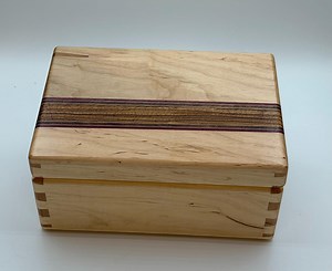Handmade Maple Wood Jewelry Box: Tigerwood, Walnut, Purpleheart Inlay - Etsy