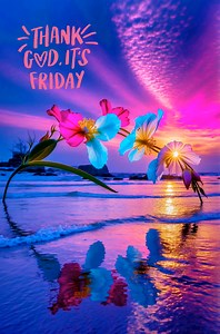 Lovely flowers on the beach... ️ Enjoy your day!❤️ | Beautifully colored skies | Facebook