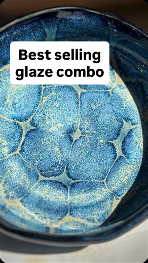 🌊 Tidepool glaze combo This technique is called the Frozen Pond- it forms those natural crystalline textures that look like sunlight rippling across shallow water ✨ . This glaze combo is: 2x Obsidian on the base 2x dots of Running Hot Chowder 2x Iron Luster as the top coat. . Want to know the firing schedule and clay body? ⬇️ Comment “Tidepool” and I’ll share them! . All the glazes I used are linked in my bio so you can shop them directly 🌺 I’ll also drop the Linktree in the comments for quick