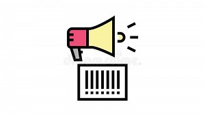 Qr Code Loudspeaker Color Icon Animation Stock Footage - Video of approved, gadget: 207621002