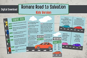 Romans Road to Salvation Kids Version, Romans Road Evangelism Cards, Small Group, Evangelism Sheet, Way of Salvation, Bible Verses, KJV - Etsy