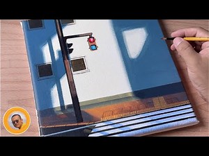 How to Draw Zebra Crossings at Intersections/Acrylic Painting for Beginners