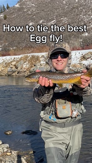 Bradley Larson on Instagram: "Tying a super simple egg fly that is doing great! The @fulling_mill easy egg yarn in fluorescent apricot is working amazing!"