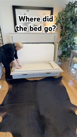 Where Did the Bed Go? 👀 Hidden Cabinet Bed That Disappears in Seconds #spacesavingfurniture
