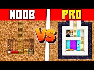 MINECRAFT NOOB vs PRO : SAFEST UNDERGROUND BUNKER BUILD CHALLENGE