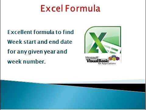 Excel Formula to extract week start and end dates from year and week number