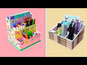 4DIY Amazing Cardboard Crafts // How to Make a Desktop Organizer Step-by-Step Tutorial