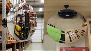 17.3 Inch Frameless 2mm Thick Acrylic Convex Mirror, Clip-on Security Mirror for Warehouse & Retail Stores, Large Anti-Theft Surveillance for High Shelves & Aisles, Wide Angle View