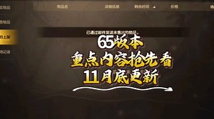65版本重点内容抢先看11月底更新