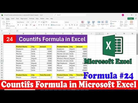 Day 24 Countifs Formula in Excel | Countifs Formula use in Excel in Hindi | Countifs function excel