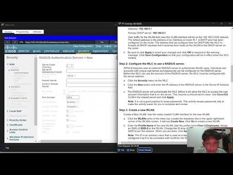 13.3.12 Packet Tracer - Configure a WPA2 Enterprise WLAN on the WLC
