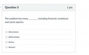 The problem has many _, including financial, emotional, and soc... | Filo