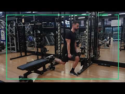 Esercizi Gambe | Affondi Bulgari con manubri