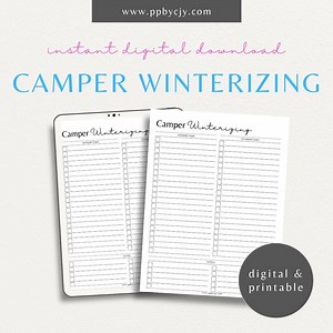 Camper Winterizing Checklist Printable Template | Digital Download | RV Winter Prep | Seasonal Maintenance Planner | Camper Care Guide - Etsy
