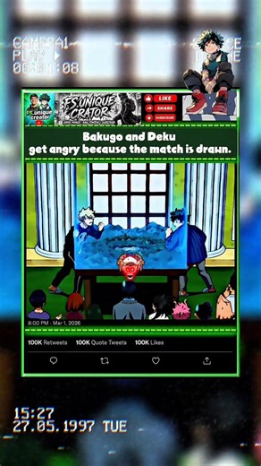 Bakugo and Deku get angry because the match is drawn. #myheroacademia #edit #deku #bakugo #mhaedit