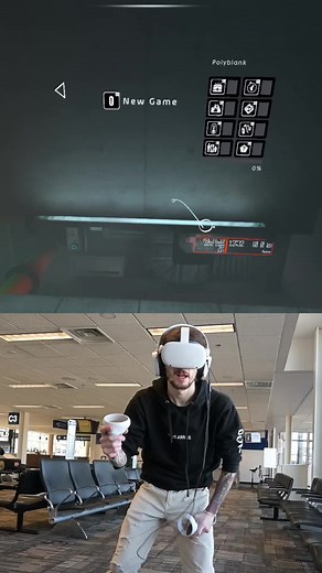 Playing Bonelab in an Airport #vr #bonelab #virtualreality #vrnews