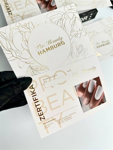 Luxury White Gift Certificate With Gold Foil | Elegant Beauty Salon Voucher | Premium Spa Gift Card - Etsy