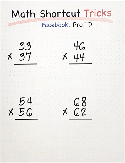 29K views · 238 reactions | Mind-Blowing Math Tricks You Can Learn in Minutes! | Prof D | Facebook